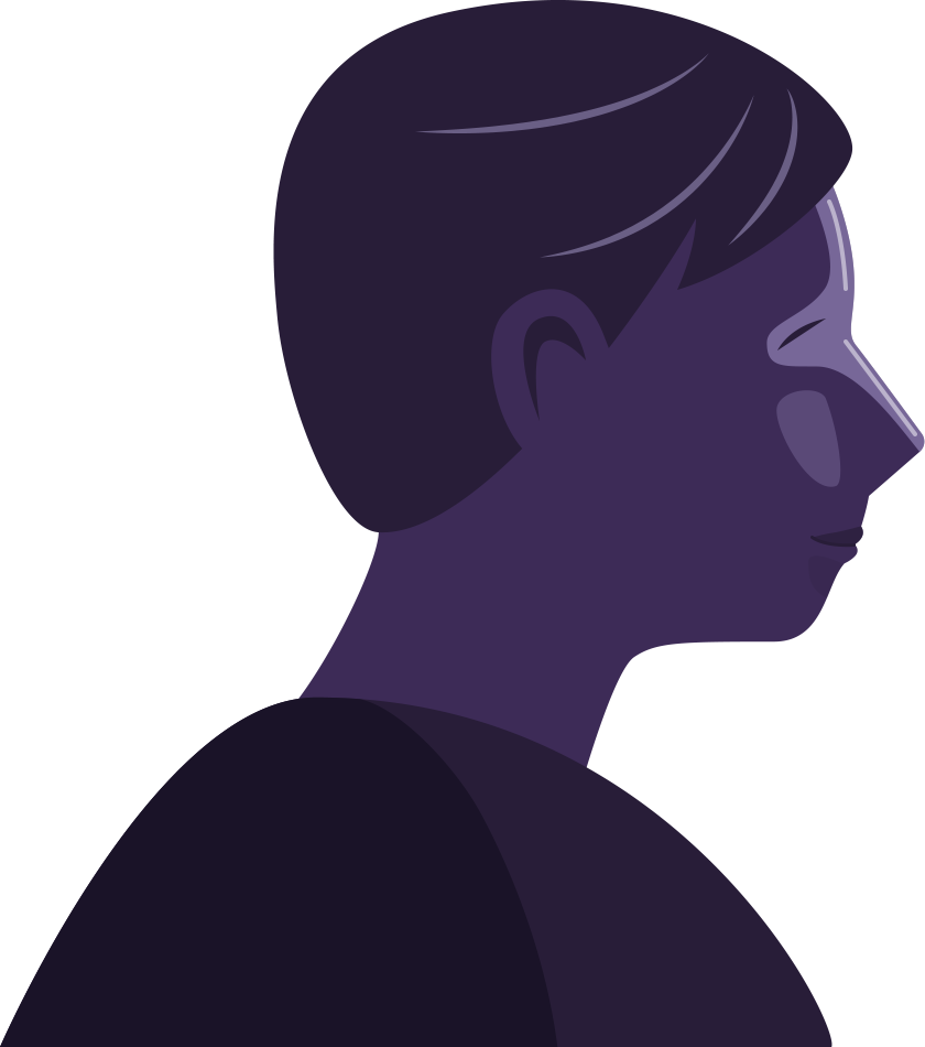 silhouette profile of man