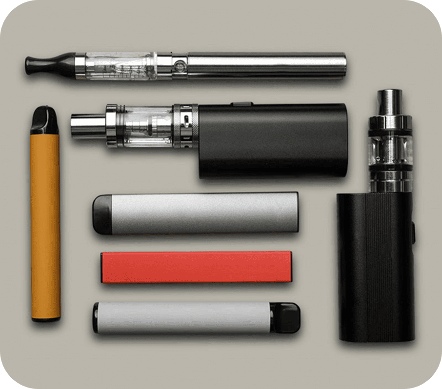An assortment of vaping devices.